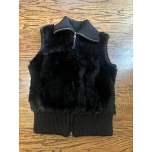 CO-OP Women’s Black Rabbit Fur Vest Jacket Size XS